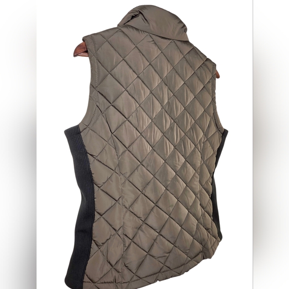Andrew Marc Women's Quilted Puffer Vest Full Zip – Earthy Khaki Green – Size M - Picture 13 of 17